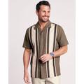 Blair Men's John Blair® Linen Blend Colorblock Shirt - Brown - XL