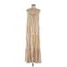 Angie Casual Dress - A-Line: Tan Stripes Dresses - Women's Size Large