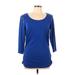 MICHAEL Michael Kors Casual Dress - Bodycon Scoop Neck 3/4 sleeves: Blue Print Dresses - Women's Size Large