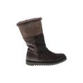 AQUATALIA Boots: Winter Boots Wedge Casual Gray Shoes - Women's Size 6 1/2 - Round Toe