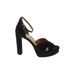 Jessica Simpson Heels: Strappy Platform Cocktail Black Print Shoes - Women's Size 8 - Open Toe