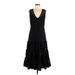 Tracy Reese Casual Dress - Midi V Neck Sleeveless: Black Solid Dresses - Women's Size Medium