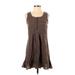 Maurices Casual Dress - A-Line Square Sleeveless: Brown Solid Dresses - Women's Size Small