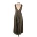 Michael Kors Casual Dress - Midi Plunge Sleeveless: Gray Print Dresses - New - Women's Size 8