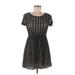 Forever 21 Casual Dress - A-Line Scoop Neck Short sleeves: Black Solid Dresses - Women's Size Medium