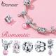 BAMOER Authentic 925 Sterling Silver Jewelry Romantic for Lovers Charm fit Original Brand Bracelet