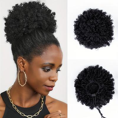 Afro Puff Drawstring Ponytail Extension For Women,...