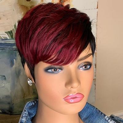 Fashion Short Pixie Cut Wigs Straight Synthetic Wi...