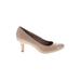 Life Stride Heels: Tan Print Shoes - Women's Size 10 - Round Toe