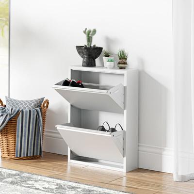 Schuhkipper Sokndal mit 2 Klappen Weiß [en.casa] Image