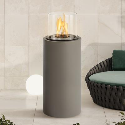 muenkel design Sid [Ethanol Feuerstelle für den Innen- und Außenbereich]: Taupe, 107 cm