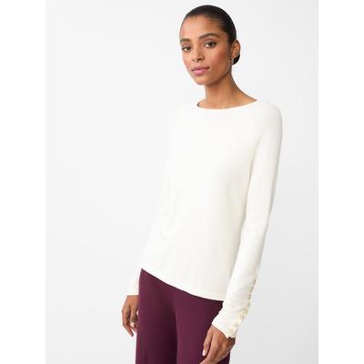 J.McLaughlin Women's Jamey Sweater Egret White, Size XS | Cotton