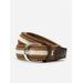 J.McLaughlin Men's Ray Belt in Stripe Brown/Off White, Size 38 | Cotton