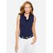 J.McLaughlin Women's Durham Sleeveless Ruffle Top Winter Navy, Size Medium | Nylon/Spandex/Catalina Cloth