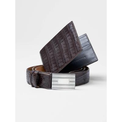 J.McLaughlin Men's Genuine Crocodile Belt Cigar, Size 34 | Leather