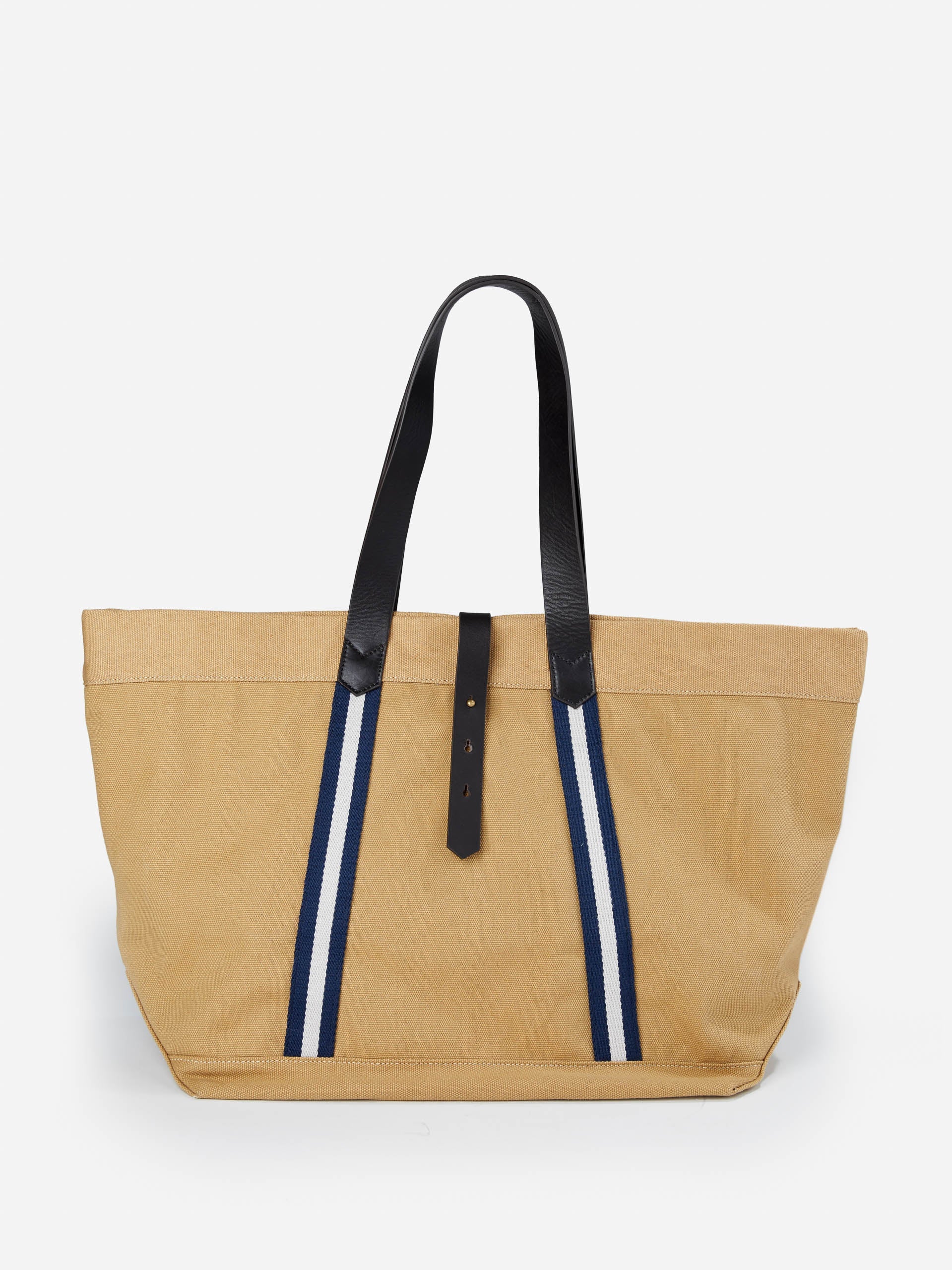 J.McLaughlin Men's Sheldon Canvas Tote Khaki/Navy | Leather
