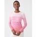 J.McLaughlin Women's Poet Sweater in Stripe Pink/White, Size Large | Cotton/Spandex