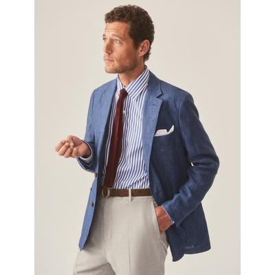 J.McLaughlin Men's Lisbon Linen Sport Coat Heather Navy, Size 46