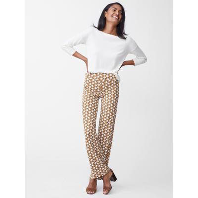 J.McLaughlin Women's Carmel Pants in Carnivale Brown/Off White, Size Small | Spandex