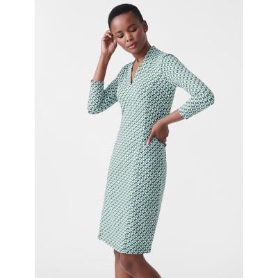 J.McLaughlin Women's Ivana Dress in Mod Collage Green/Aqua, Size XL | Nylon/Spandex/Catalina Cloth