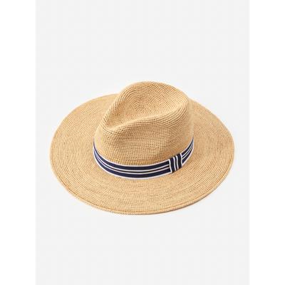 J.McLaughlin Women's Freida Raffia Hat Natural/Navy