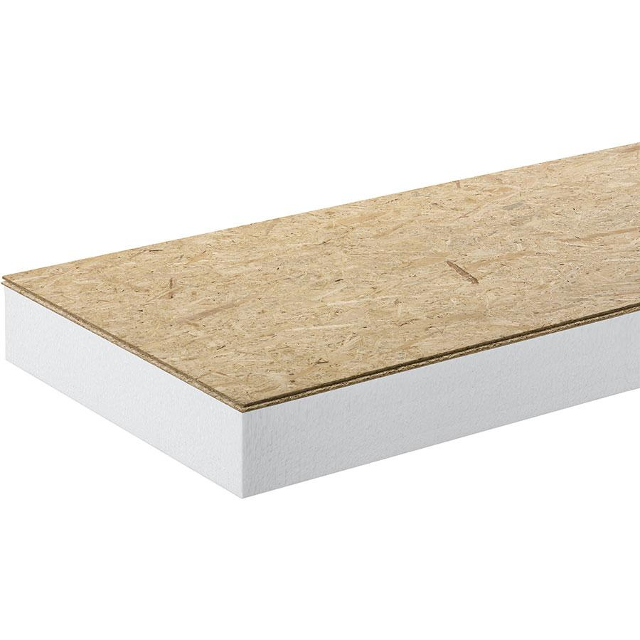 HIRSCH Porozell Dachbodendämmung Verbundelement aus Styropor mit 12mm OSB 3-Platte Dachdämmung, 112 mm, 035