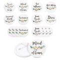 16 Pack - Bridal Party Pins - Wedding Party Buttons - Bridesmaid Gifts Favors & Gifts Team Bride Maid of Honor Party Supplies White 8 Unique Designs
