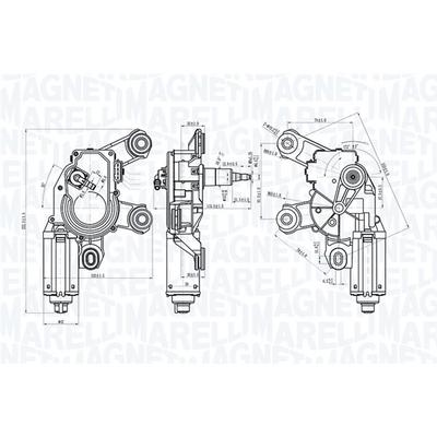 MAGNETI MARELLI Wischermotor hinten 12V für VW VAG 4F9955711A 4F9955711 4F9955711B 064073000010 Image