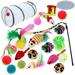 Tripumer 21Pcs Cat Toys Kitten Toy Set Tunnel Interactive Cat Toys White Kitten Tunnel Leopard Print Teasing Stick Fluffy Mouse For Cats Rabbits Puppies