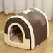 Winter Pet Cat Bed Foldable Dog House Dog Villa Sleep Kennel Removable Nest Warm Enclosed Cave Sofa Big Dog Kennel Pet Supplies