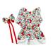 LINASHI Bow Decoration Pet Costume Pet Dress Flower Print Dog Princess Dress Set with Headgear Sleeves Cat Summer Dress Pet Supplies Pet Dress with Flower