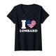 Damen Ich liebe Lombard Ich liebe Lombard T-Shirt mit V-Ausschnitt