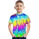 Regenbogen bunte Multi-Tinte Kinder Kurzarm T-Shirt Mode 3D bedruckte bunte Hemden für Jungen und Mädchen