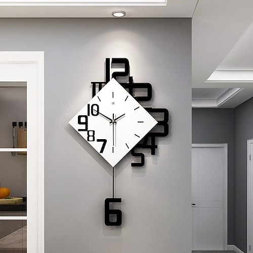 Kreative Persönlichkeit Digitaluhr Mode im europäischen Stil Wohnzimmer Wanduhr Holz dekorative Wanduhr Quarz Explosion 34 38 50 cm Image