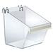 Azar Displays 556128 Large Clear Plastic Molded Bucket Storage Container Bin for Pegboard Slatwall or Counter with Label Holder on Front and 2 Metal U-Hooks Size: 8 W x 6 D x 9 H 4-Pack