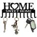 Sweet Home Key Holder Wall-Mounted Key Hanger Metal Decorative Key Hook Organizer Rack Home Wall Decoration for Entryway Front Door Kitchen Hallway Garage Mudroom Office (Black)