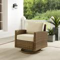 Maykoosh Rococo Radiance Outdoor Wicker Swivel Rocker Chair Sand/Weathered Brown