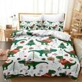 3D Bedding Set dino-saur 3D Digital PrintingFitted Sheet Microfiber Duvet Cover with Pillowcases Bed Sheet Soft Duvet Cover Fade Resistant