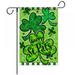 St Patrick Day Garden Flag 12 x18 Double Sided Burlap Shamrock Welcome Home Flags Evergreen Clover St Patricks Day Yard Flag for Patio Lawn Outdoor House Decor