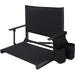 REDCAMP Wide Stadium Seat for Bleacher with Backrest and Armrests Folding Stadium Chair with Cup Holder for Outdoor Benches Black