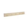 Mainstays 27 in. Wall Mounted Unfinished Wood Hook Rack 5 Pegs