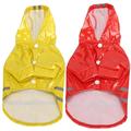 LIZEALUCKY Dog Raincoat Hooded Slicker 2pcs Dog Raincoat Waterproof Coats Hooded Rainwear with Safety Reflective Stripe Red Yellow[L]