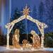 LED Lighted Nativity Scene Holiday Decoration Christmas Outdoor Decorations with Light Xmas Yard Art Christmas Atmosphere