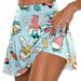 GDREDA Floral Midi Skirt Womens Casual Prints Tennis Skirt Yoga Sport Active Skirt Shorts Skirt Blue M