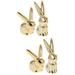 4 Pcs Ceramic Rabbit Ornament Rabbits Figurines Statue Decoration Sculpture Cake Tray Props Shelf Bunny