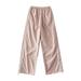 Women Stretch Pants Loose Cargo Retro Multi Pocket Low Drawstring Buckle Slim Straight Woven Lightweight Classic Wide Leg Dress Golf Office Slacks with Pockets Casual Fashion Business Long Trousers