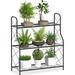 Auledio Metal Plant Stand Outdoor Flower Rack Plant Organization and Storage for Patio Garden & Balcony Durable(Black)