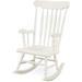 Rocking Chair Solid Wooden Frame Outdoor & Indoor Rocker for Garden Patio Balcony Backyard Porch Rocker (1 White)
