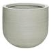 Round Horizontal Ridged Ficonstone Ivory Flower Pot 12 H x 14 W - Light Gray Indoor Outdoor Planter by Potter Pots