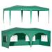 10 x 20 ft Heavy Duty Awning Canopy Pop Up Gazebo Marquee Party Wedding Event Tent with 6 Removable Sidewalls & Carry Bag White